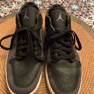Air Jordans Black and Dark Gray Sneakers